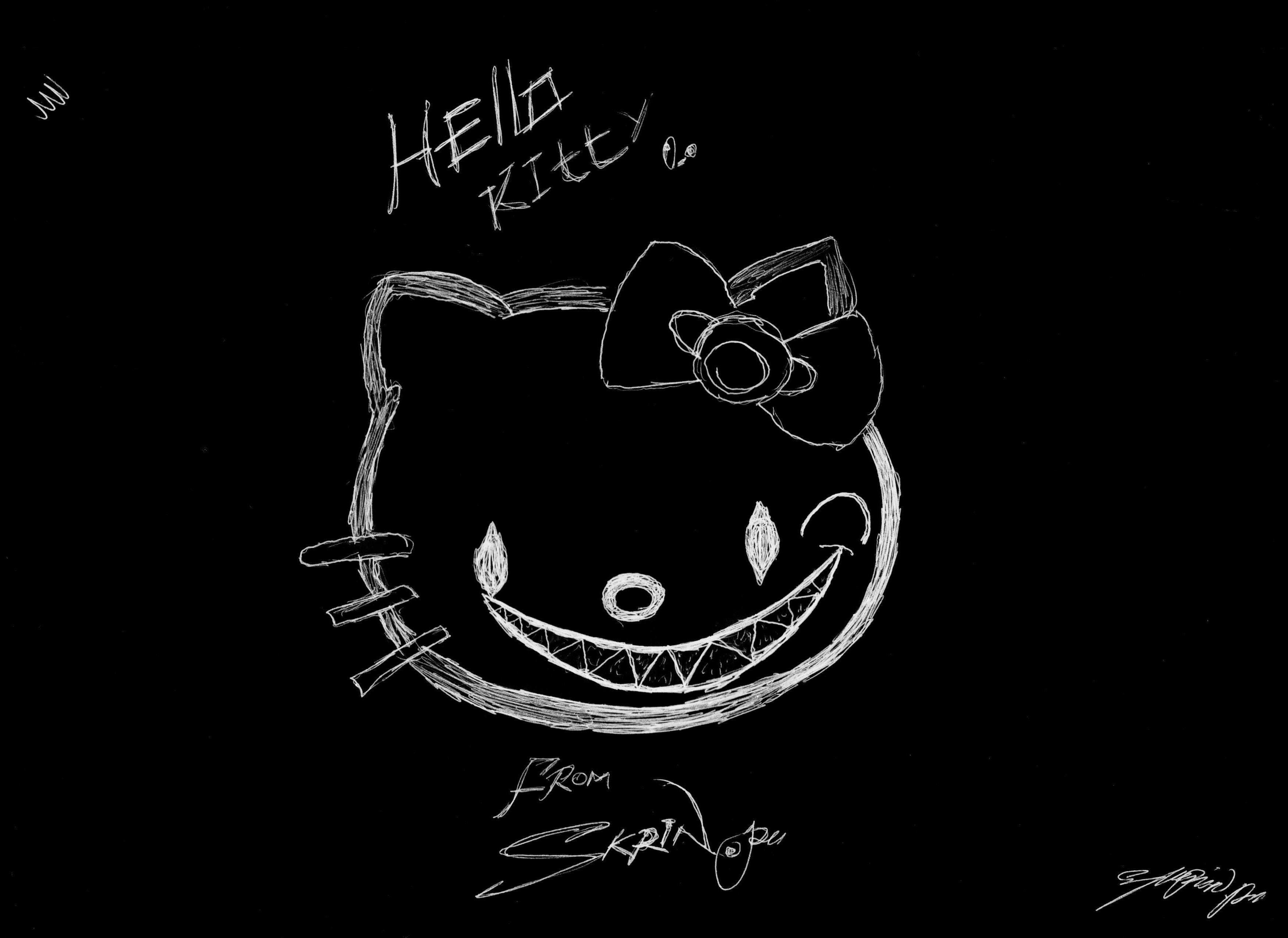 Hello Kitty Black Wallpaper