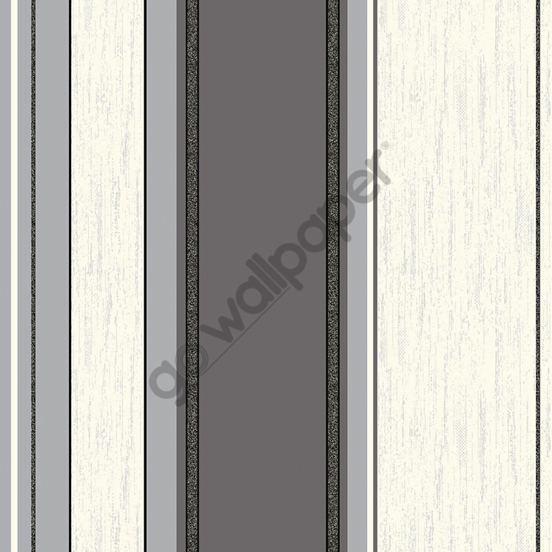 Vymura Synergy Glitter Stripe Wallpaper In Ebony Black And Silver