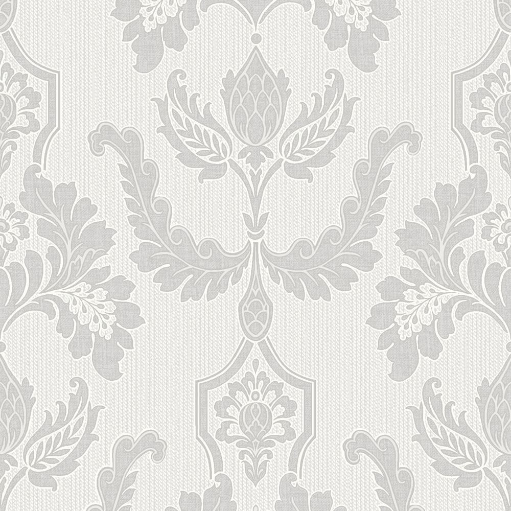 Grey And White Damask Wallpaper Dove Gre