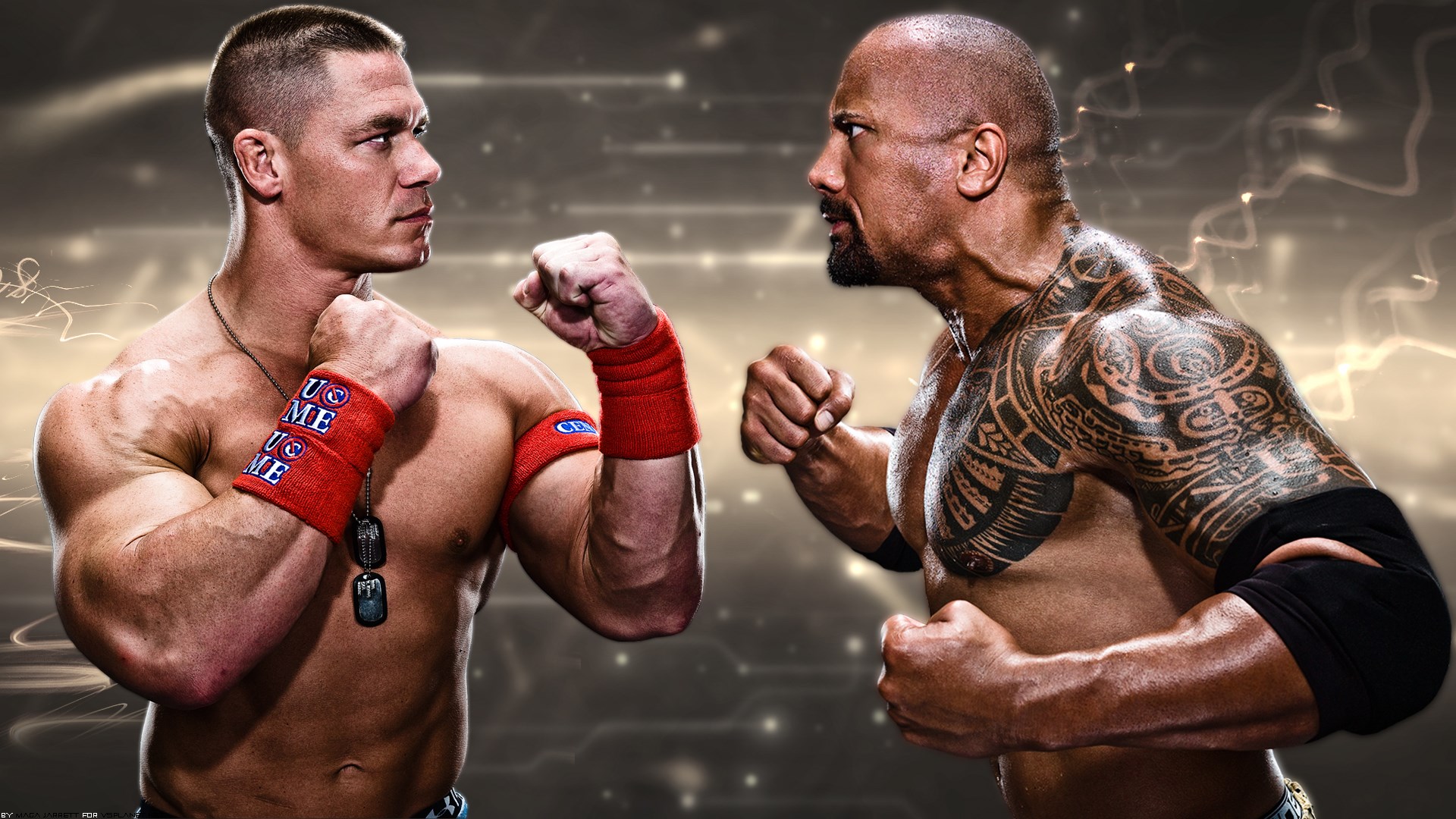 John Cena Vs The Rock Wrestlemania Wallpaper HD