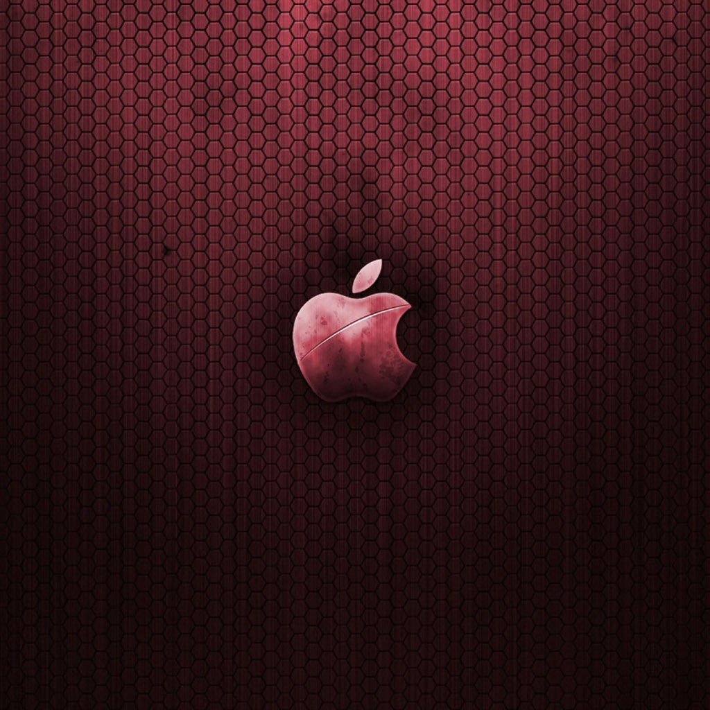 Metallic red apple logo iPad Wallpaper and iPad 2 Wallpaper