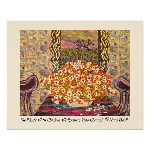 Still Life With Chicken Wallpaper Two Chairs Print