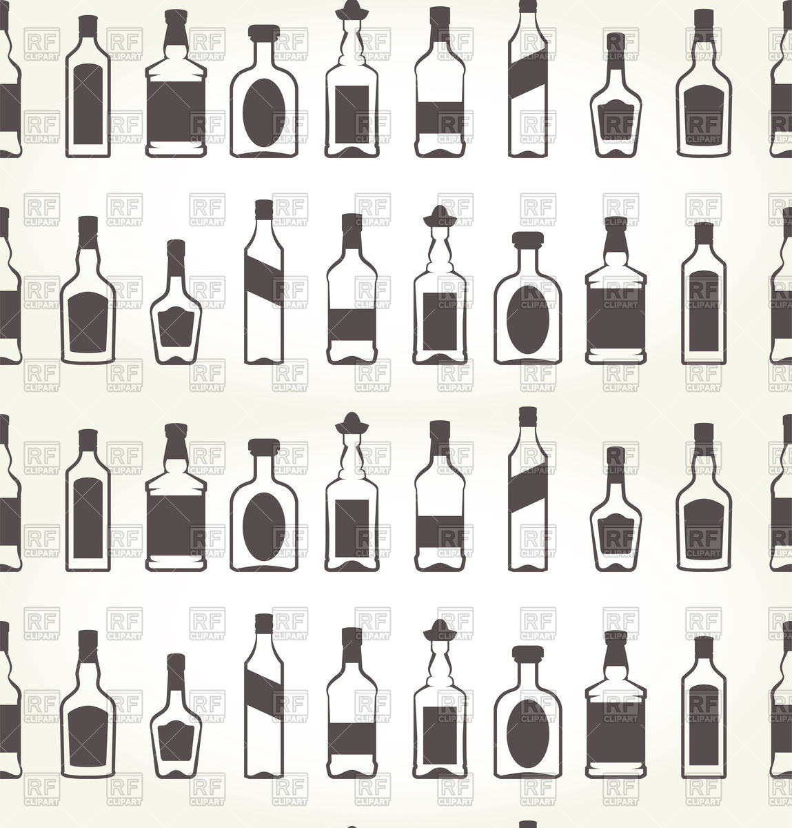 Alcohol Bottels Seamless Patten Booze Background Vector Image Of