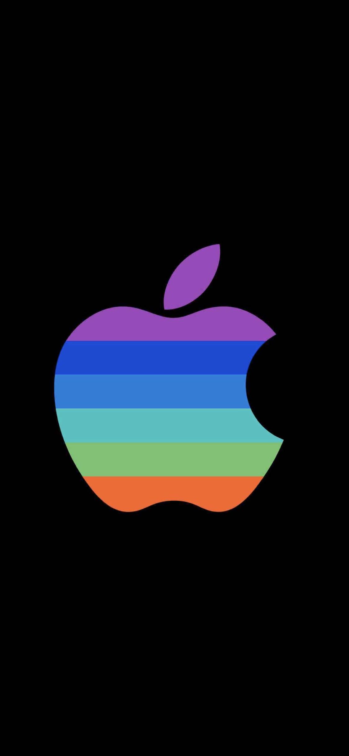 Apple Logo Colorful Black Cool Wallpaper