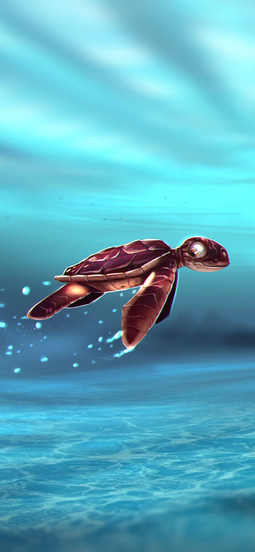 Get A Closer Look Of Sea Turtle Underwater Wallpaper