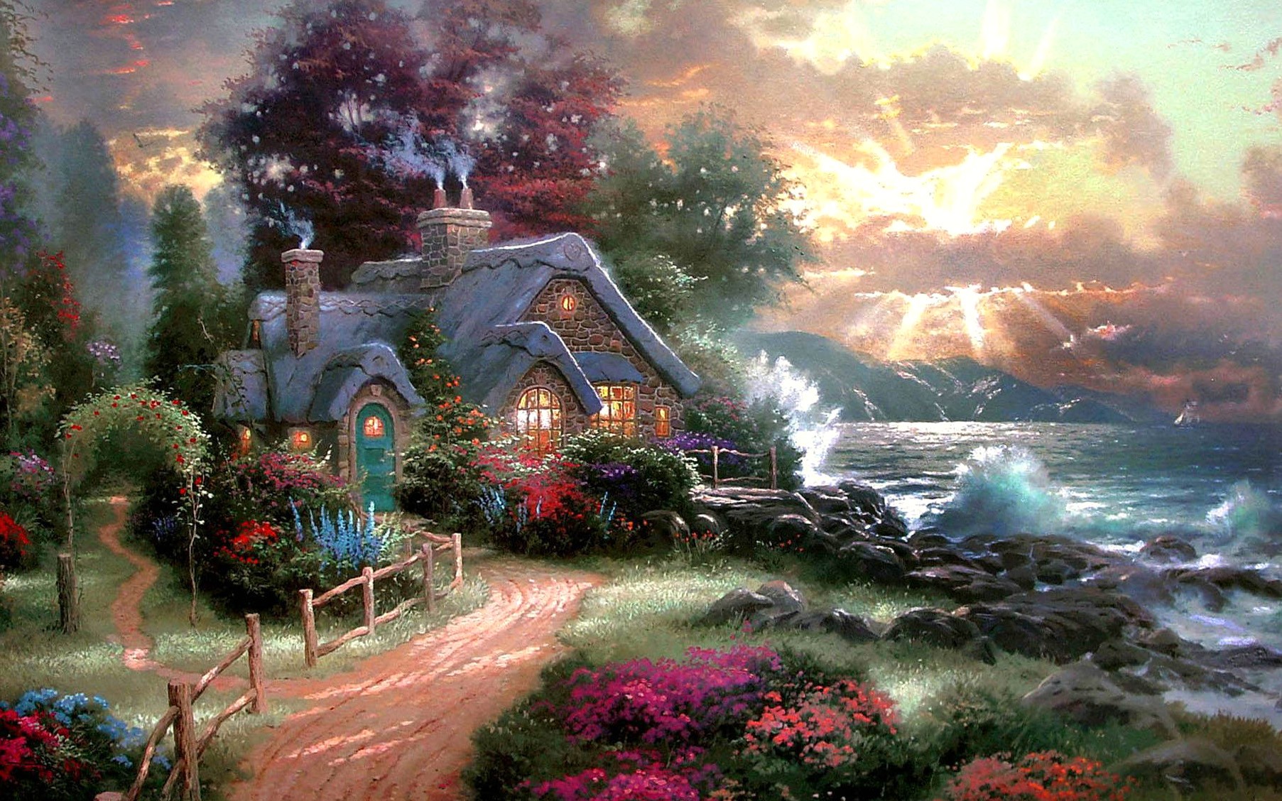 Beautiful Cottage Garden Desktop Wallpaper High