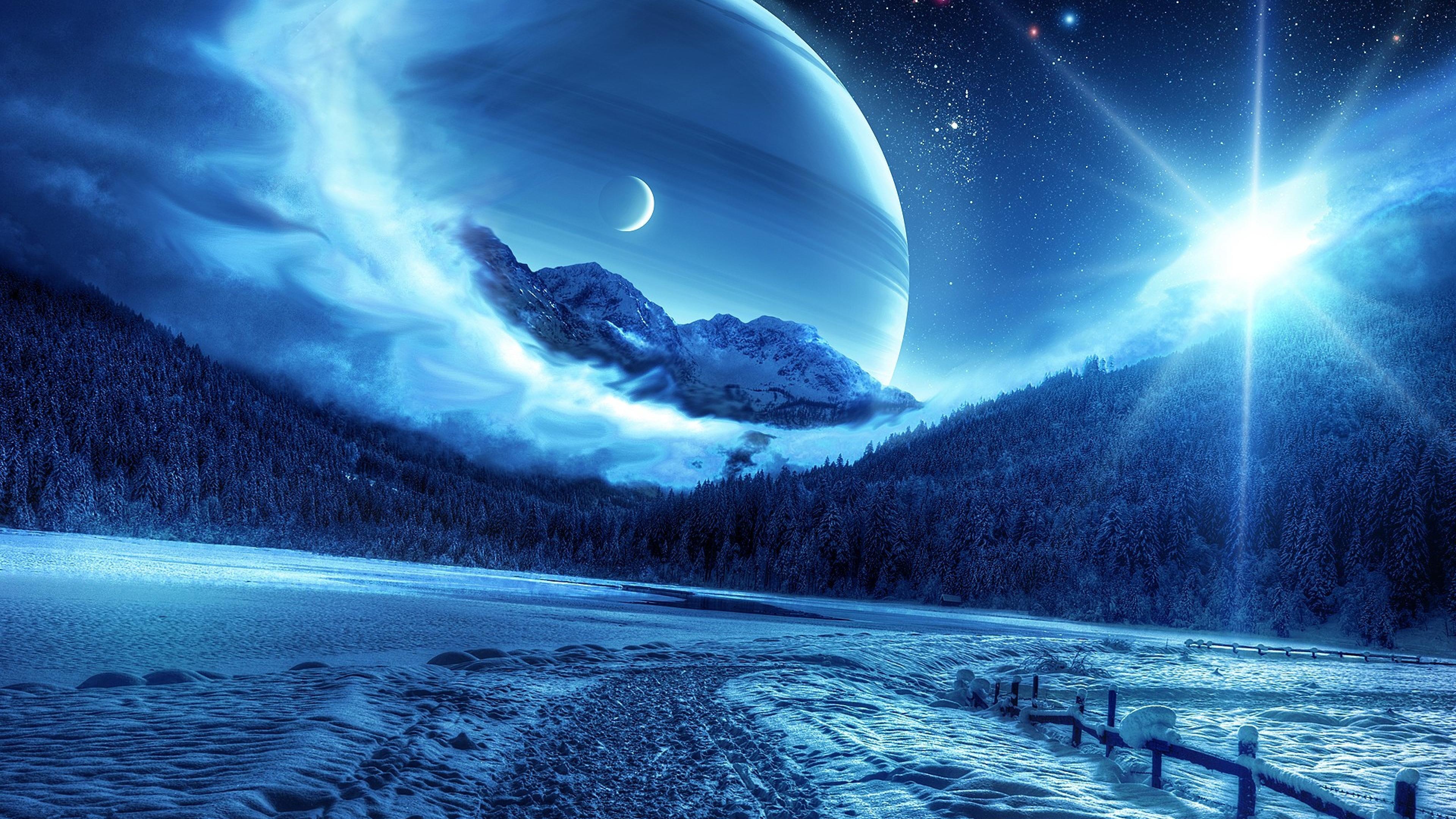 Fantastic Winter Night Wallpaper