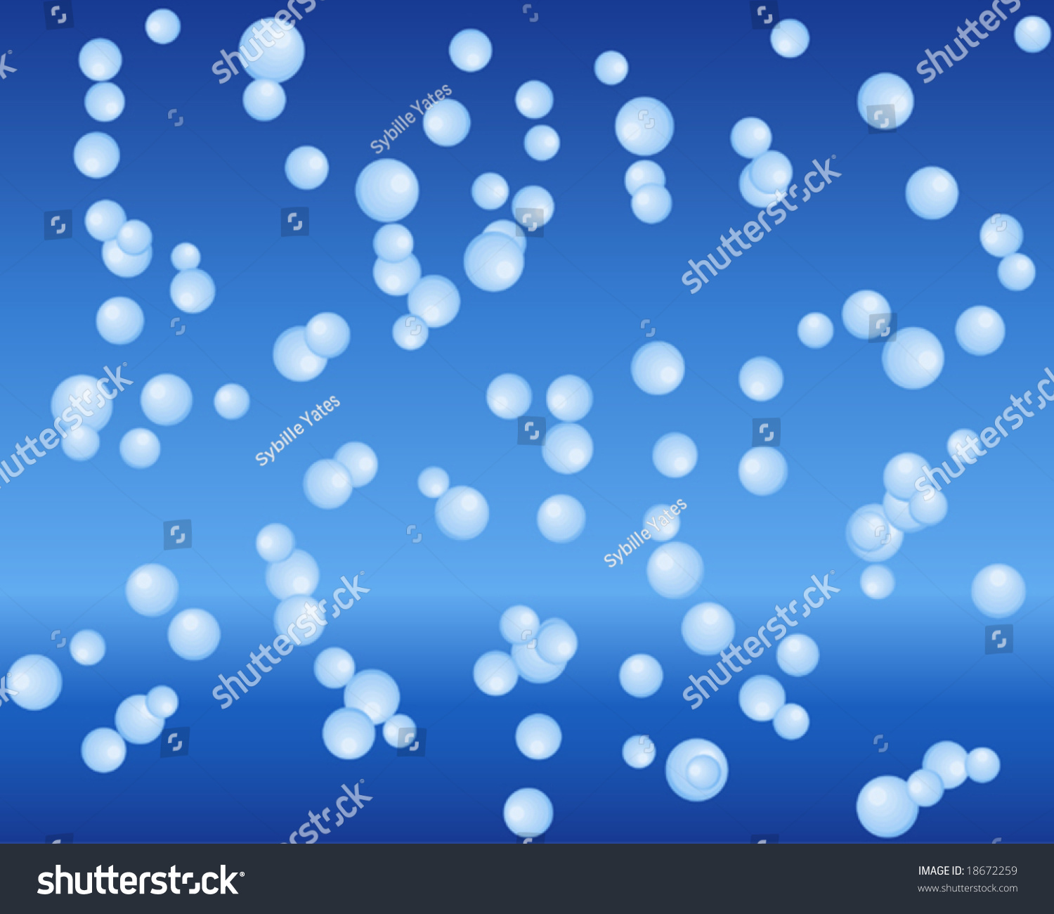Blue Bubbly Wallpaper Stock Vector Royalty
