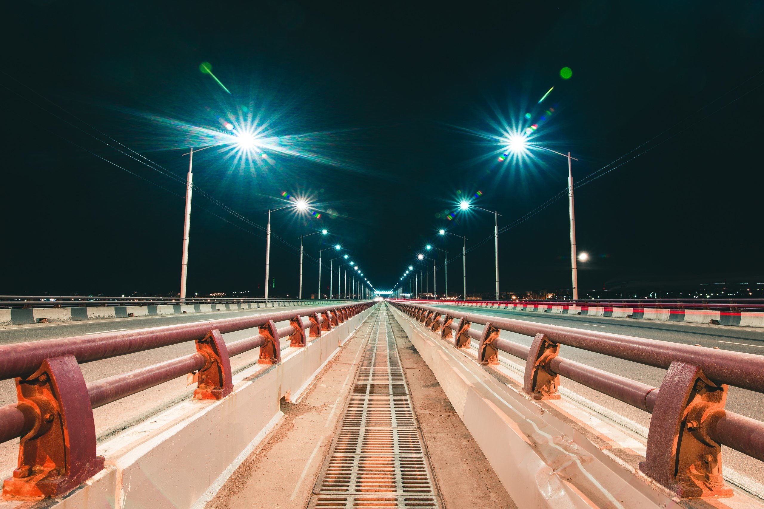 Black Background Light Street Lights Wallpaper