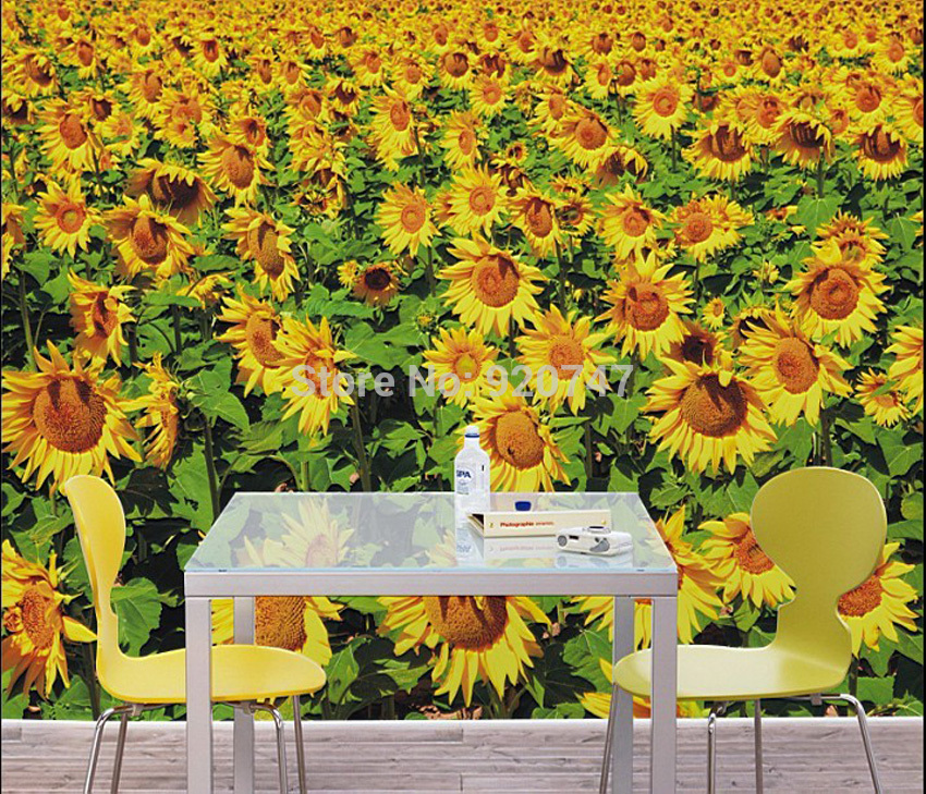 Dropshipping mural wall paper sunflower photo wallpaper for sale