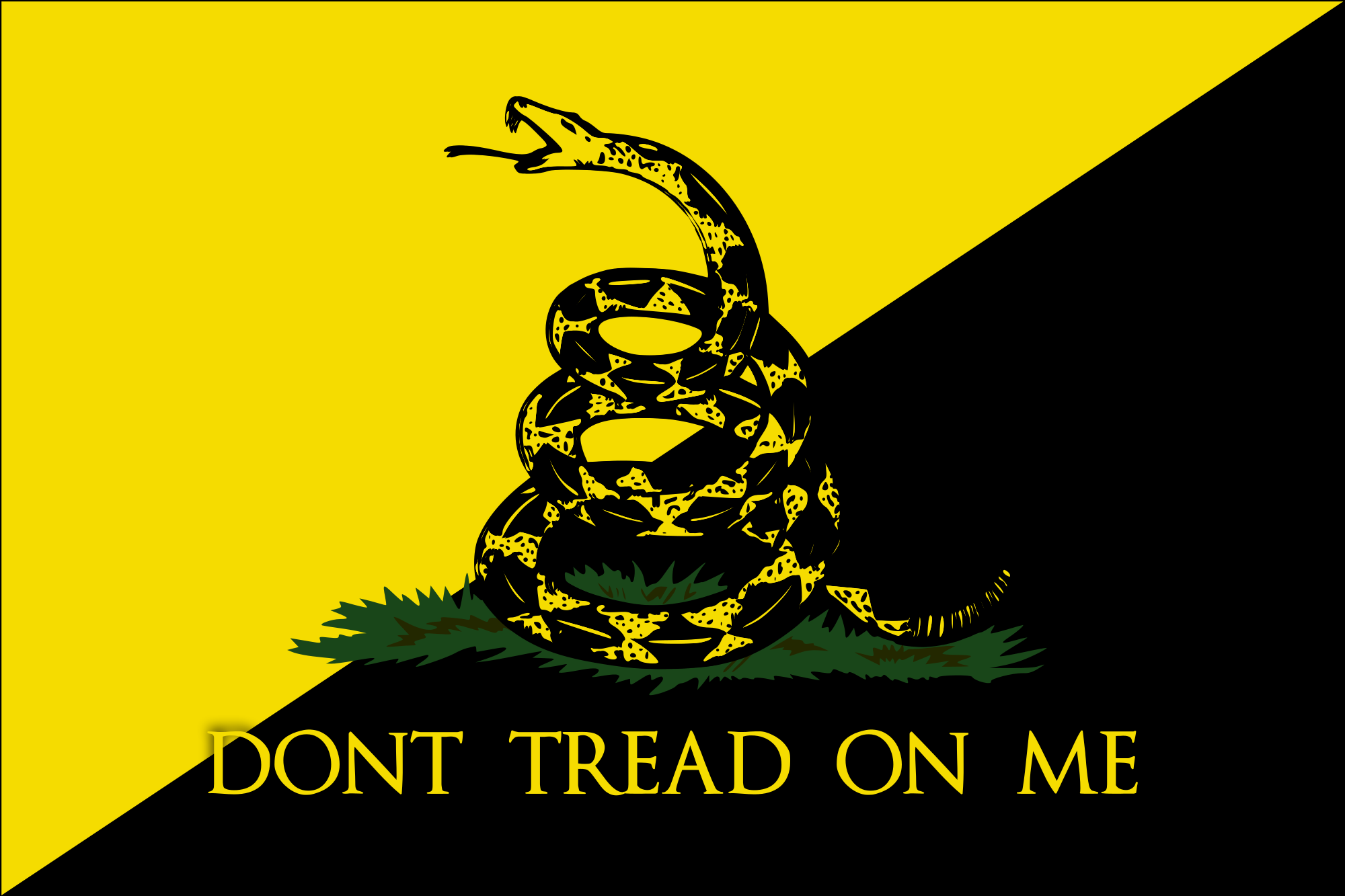 Bandiera Gadsden 'Don't Tread On Me' 150x90 Cm – Poliestere 100D Con Occhielli Metallici, Per Interni Ed Esterni Moderati