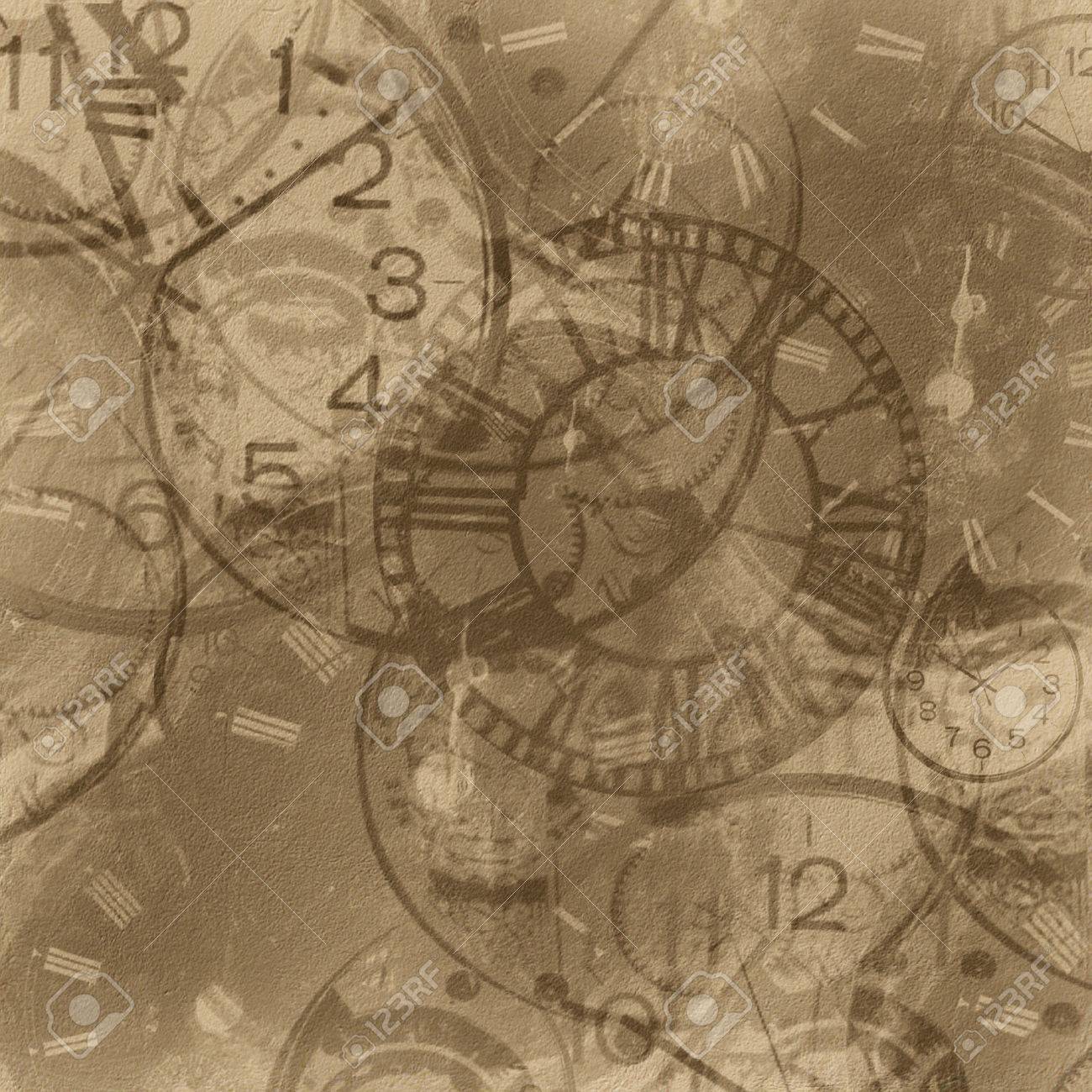 Abstract Vintage Clock Background Stock Photo Picture And Royalty