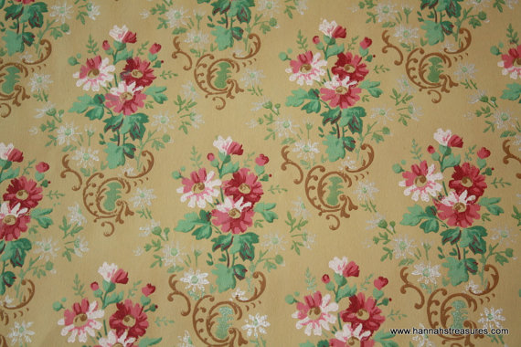 S Vintage Wallpaper Small Bouquets Turn By Hannahstreasures