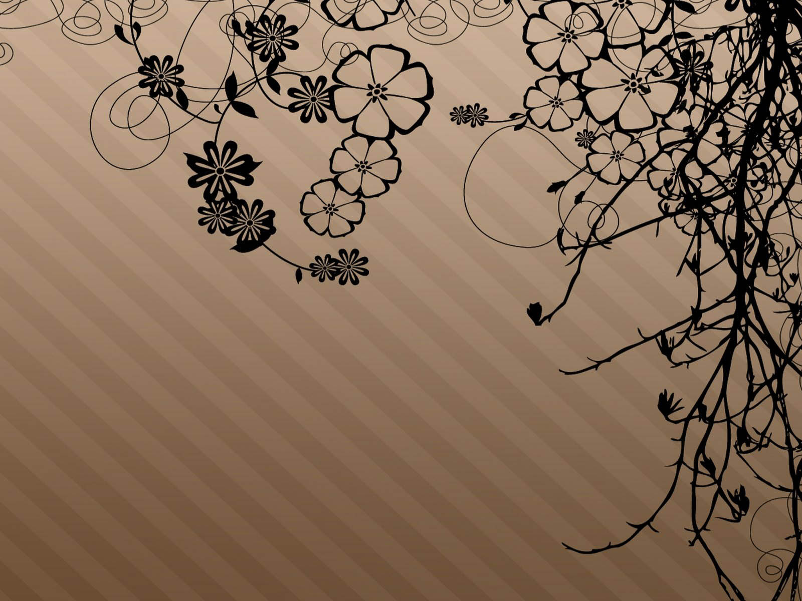 Elegant brown wallpaper with a floral design