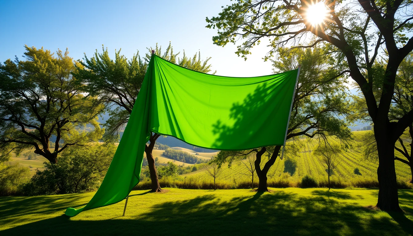 Green Banner Wallpaper