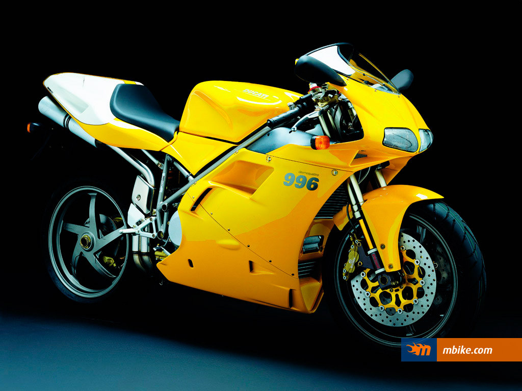 Ducati 996: A Vibrant Yellow Superbike in Profile