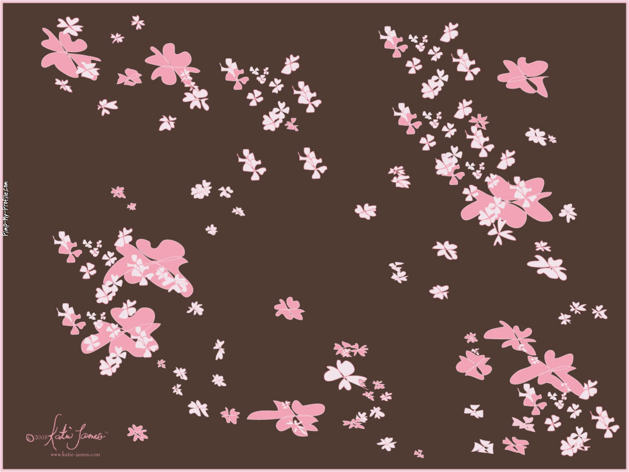Brown W Pink Flowers Background Pimp My Profile