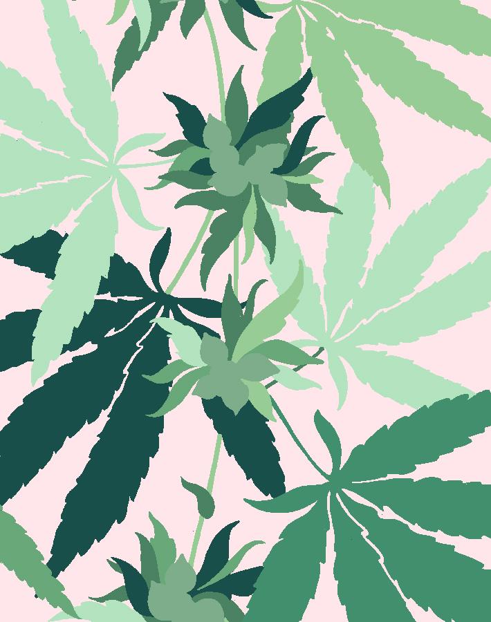 Cannabis Wallpaper Pink Wallshoppe