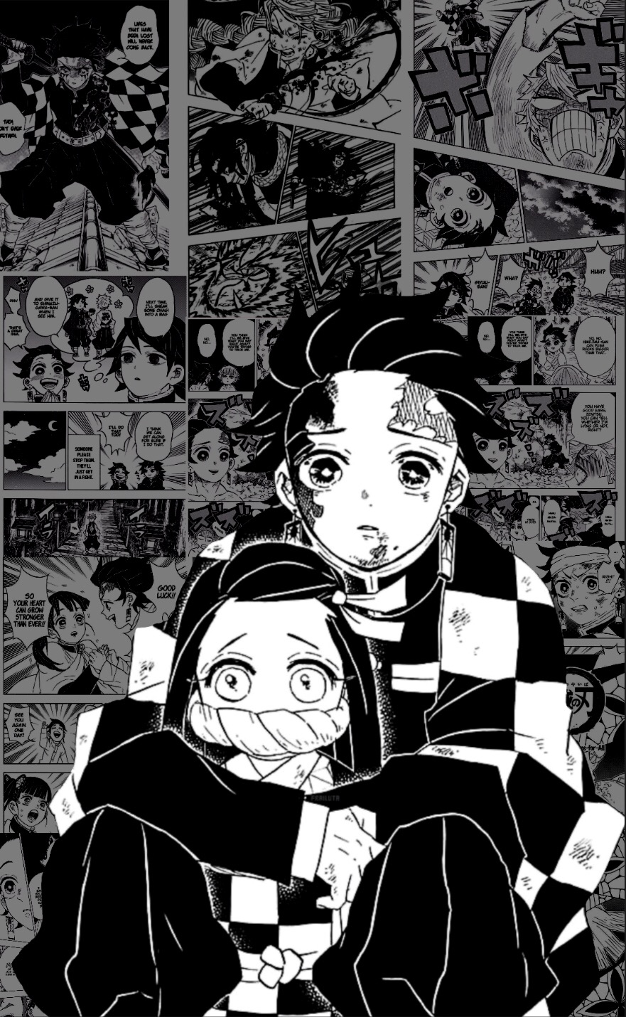 KNY Tanjiro and Nezuko Manga Wallpaper by neneXhanako