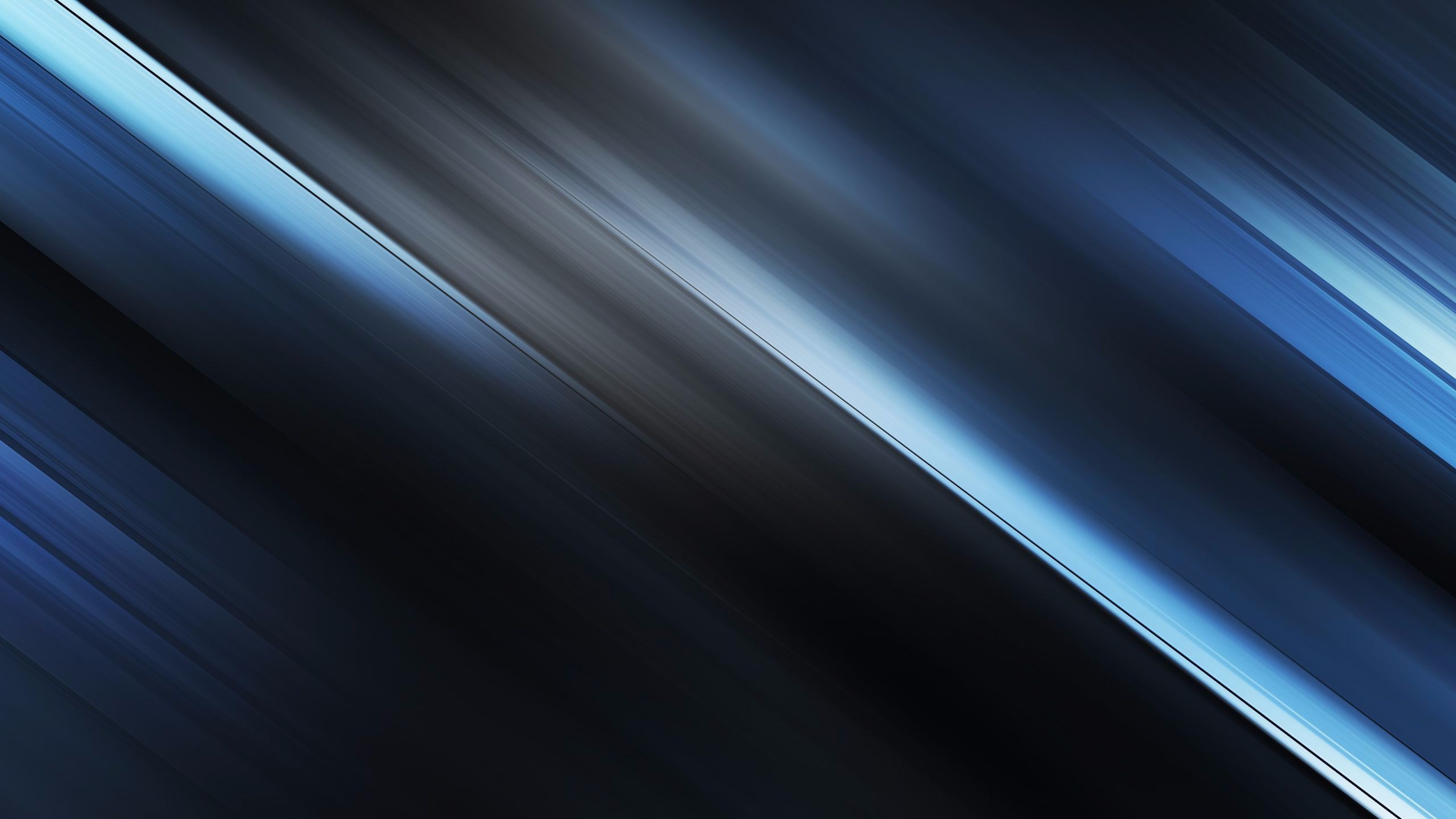 Abstract 4k wallpaper with diagonal blue and black lines, creating a dynamic and modern feel
