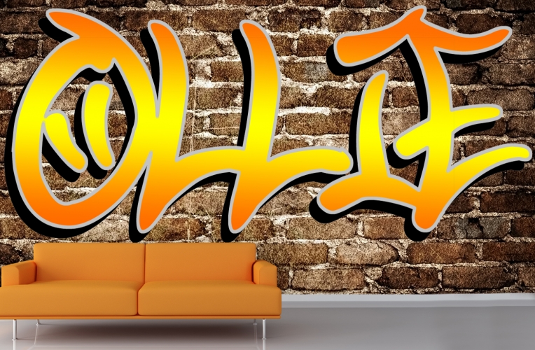 Custom Name Graffiti Wallpaper Mural Made To Fit Your Wall Size