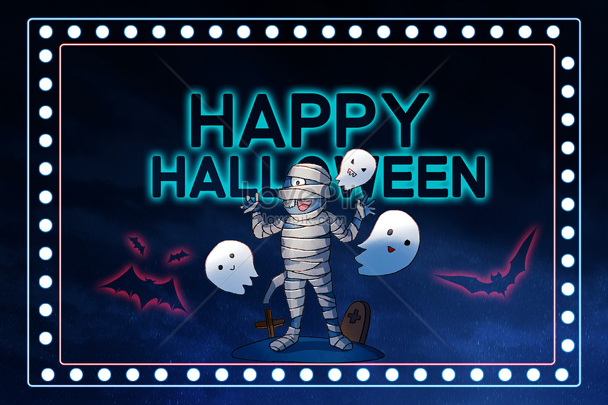 Halloween Neon Background Creative Image Wallpaper
