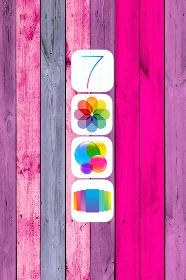 iOS 7 Logo with Metal Background iPhone 5 5S 5C Wallpaper
