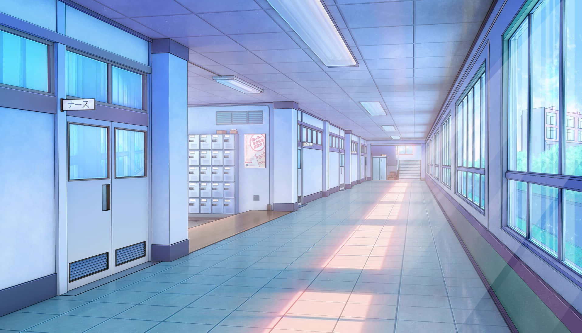 Anime Background Scenery School Secondary Children Cartoon Wallpaper