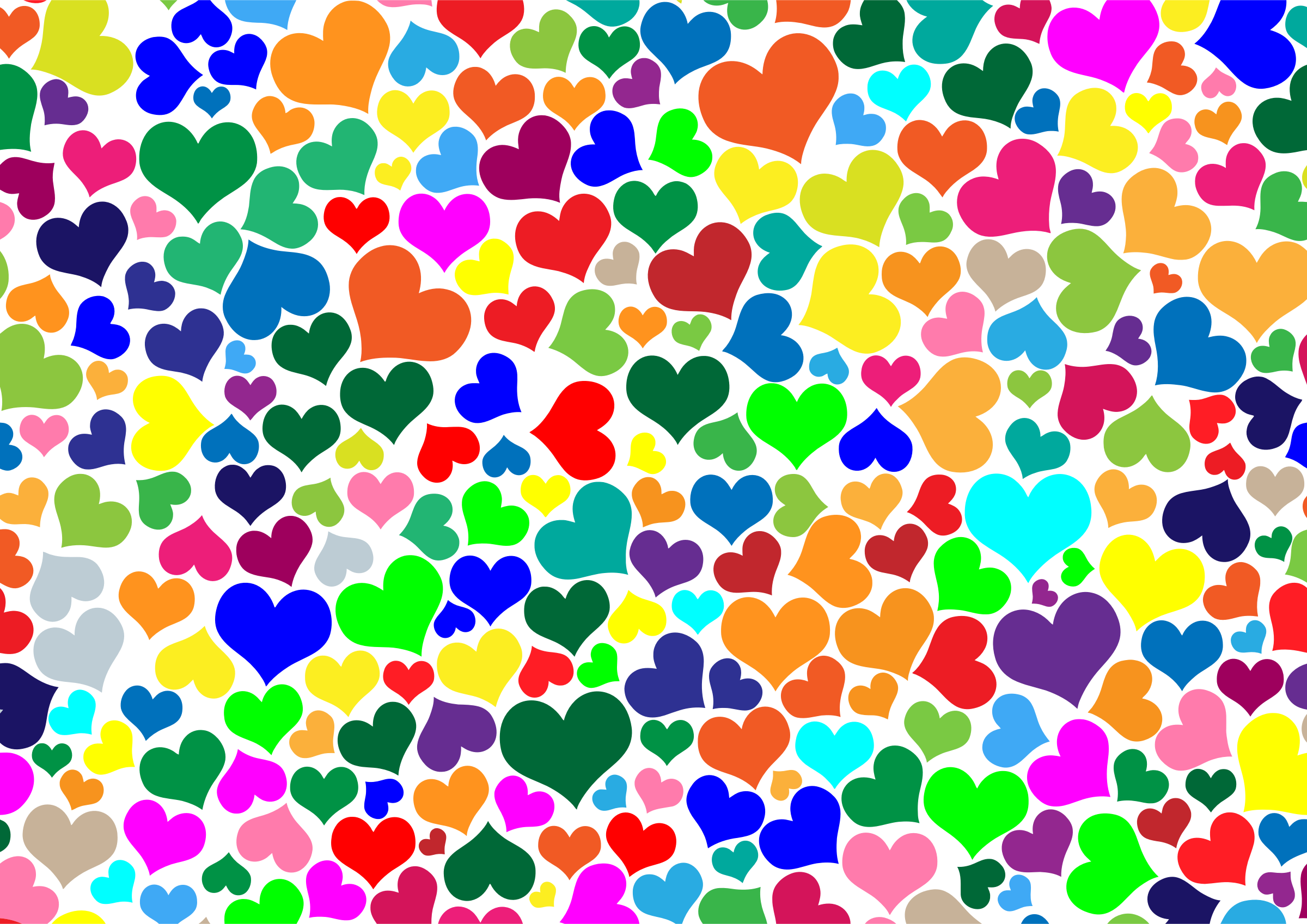 Clipart Colorful Hearts Background