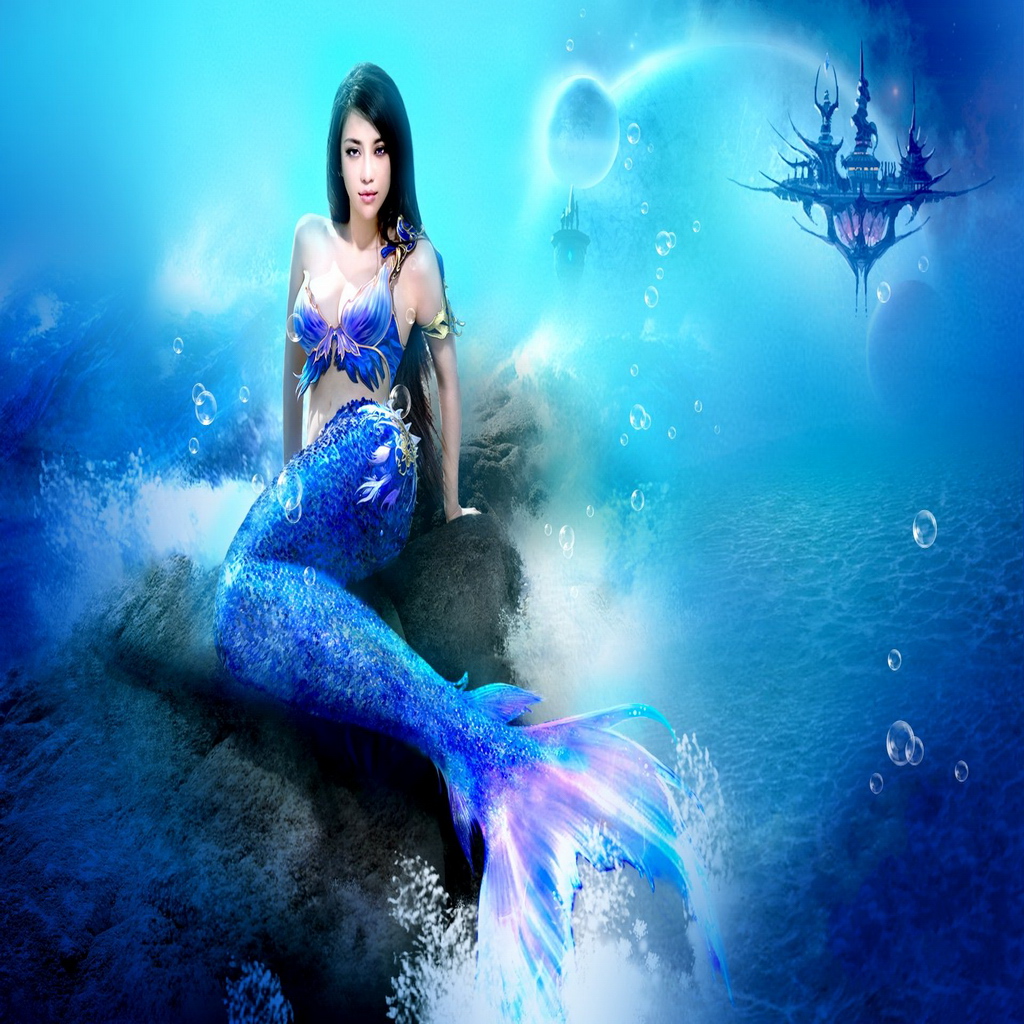 Mermaid Fantasy Sexy Anime iPad Wallpaper Mini Background