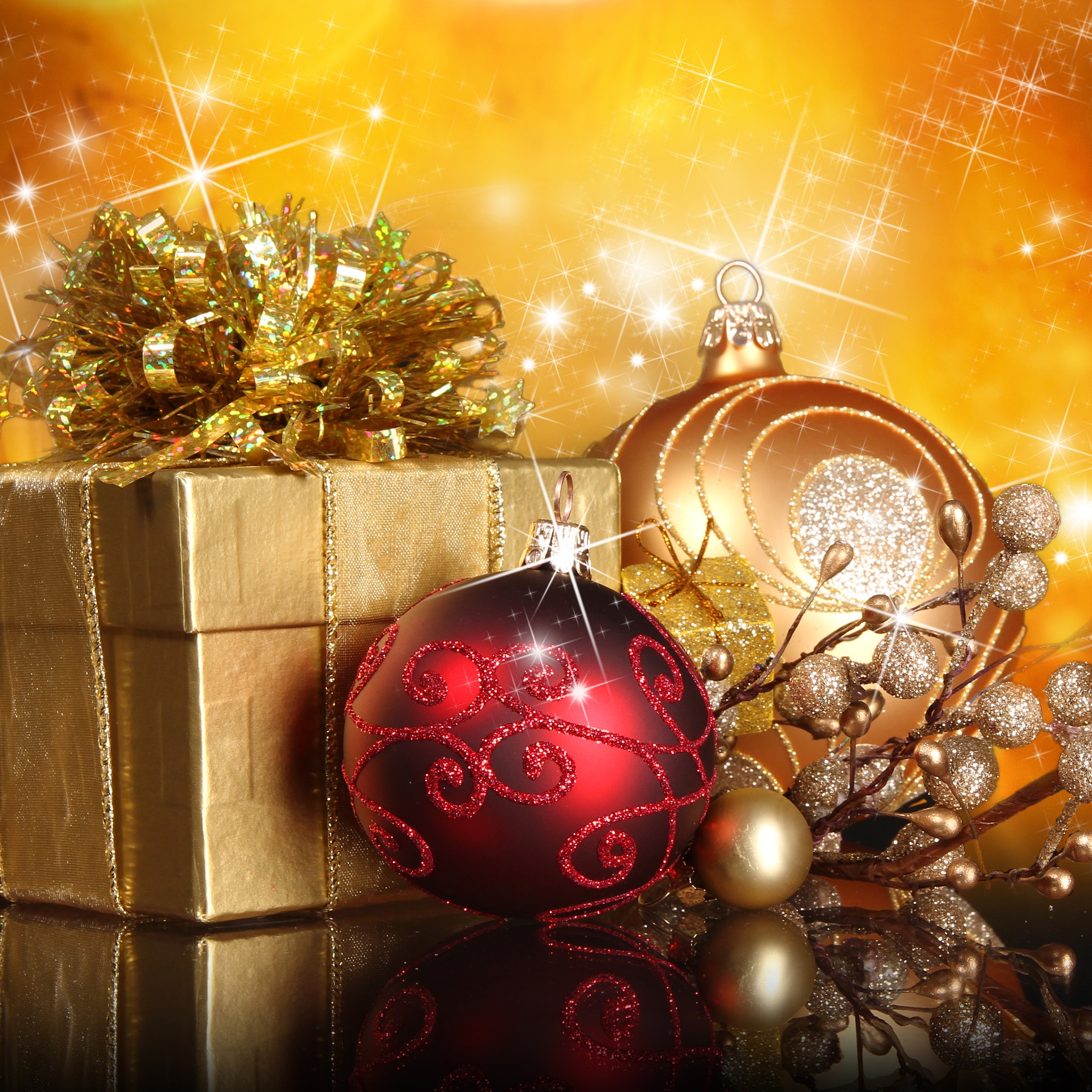 Christmas Gifts And Globes iPad Air Wallpaper iPhone