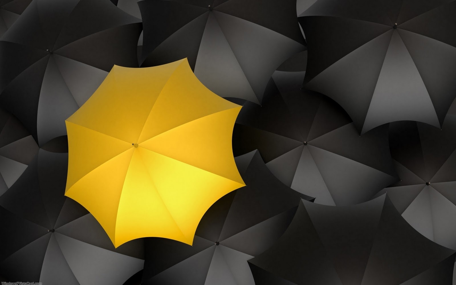 Black HD Wallpaper Unique Yellow Umbrella With