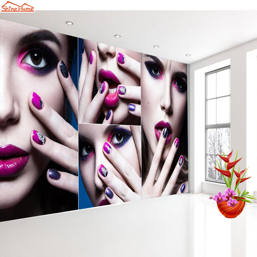 Shinehome D Wallpaper For Livingroom 3d Wall Spa Nail Salon