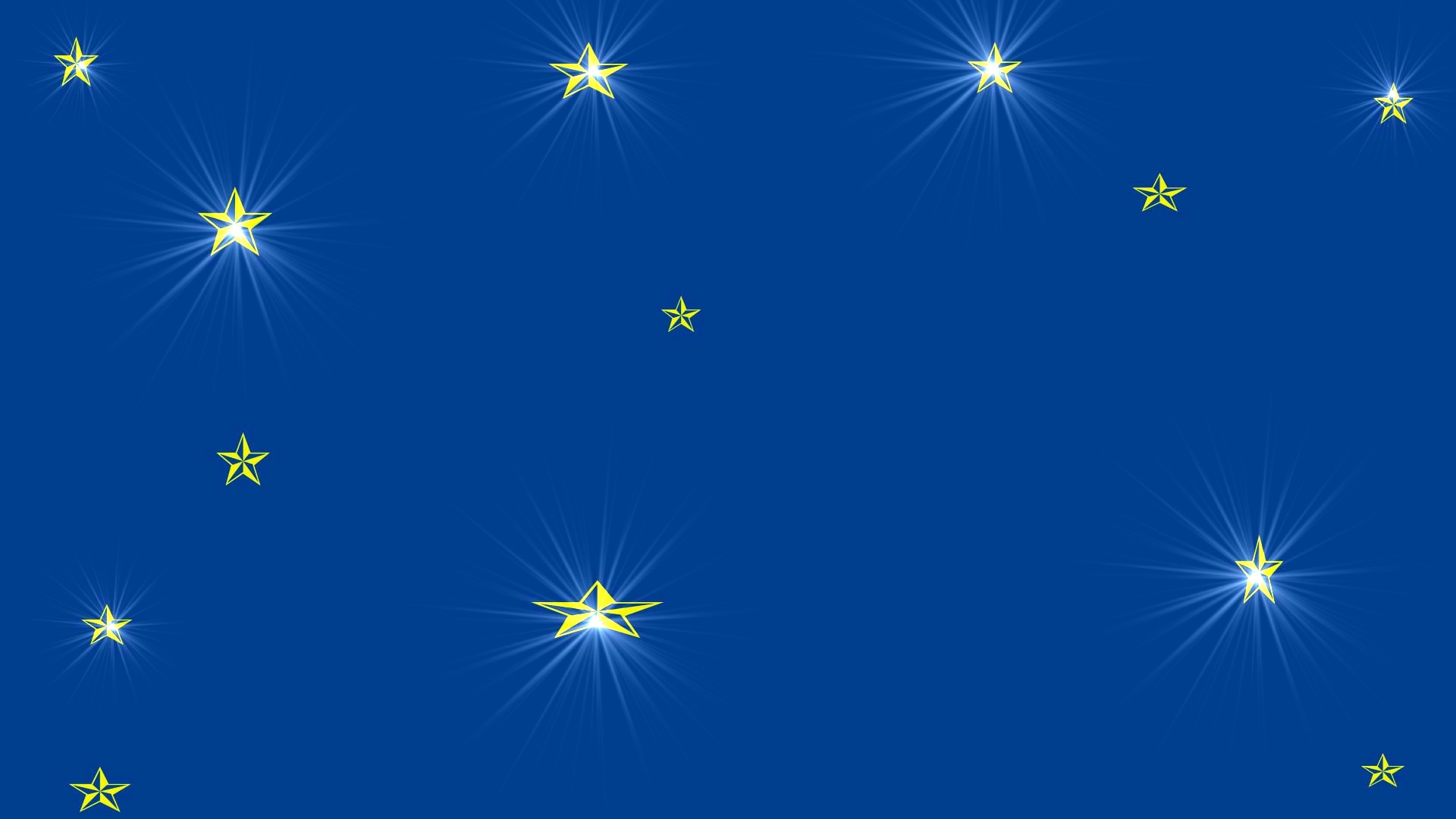 Bright Blue Background Gold Stars Flares