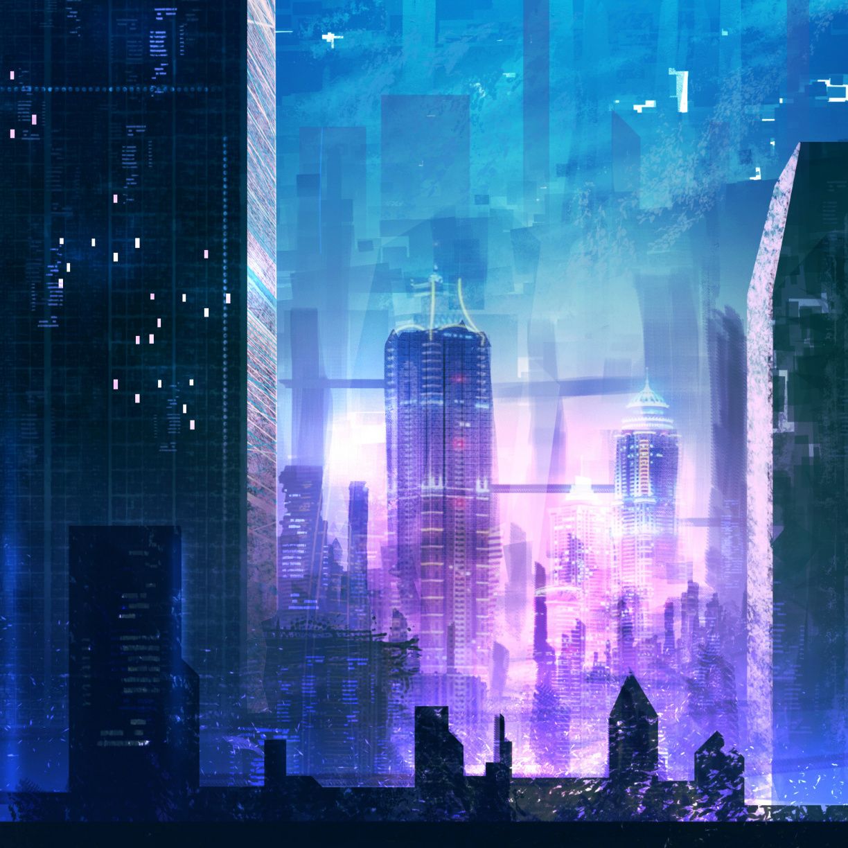 Futuristic City Night Wallpaper On