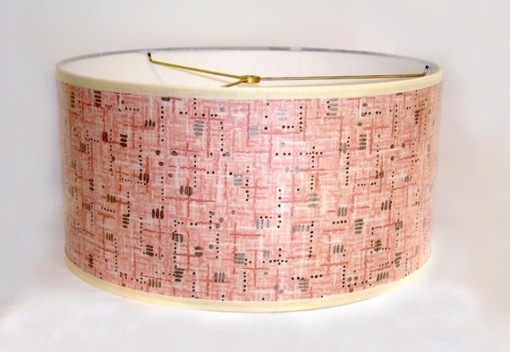 Drum Shade S Vintage Wallpaper Mid Century Pink By Fondue