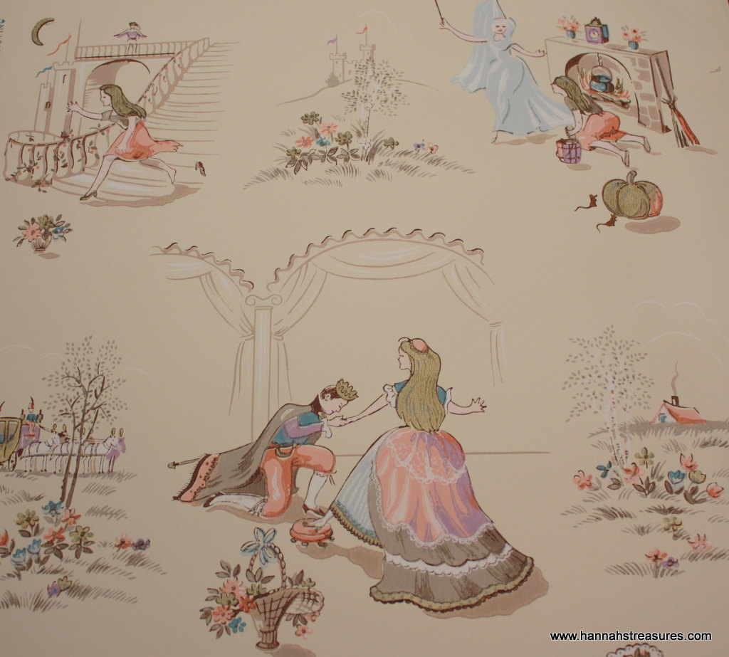 S Vintage Wallpaper Cinderella Nursery By Hannahstreasures
