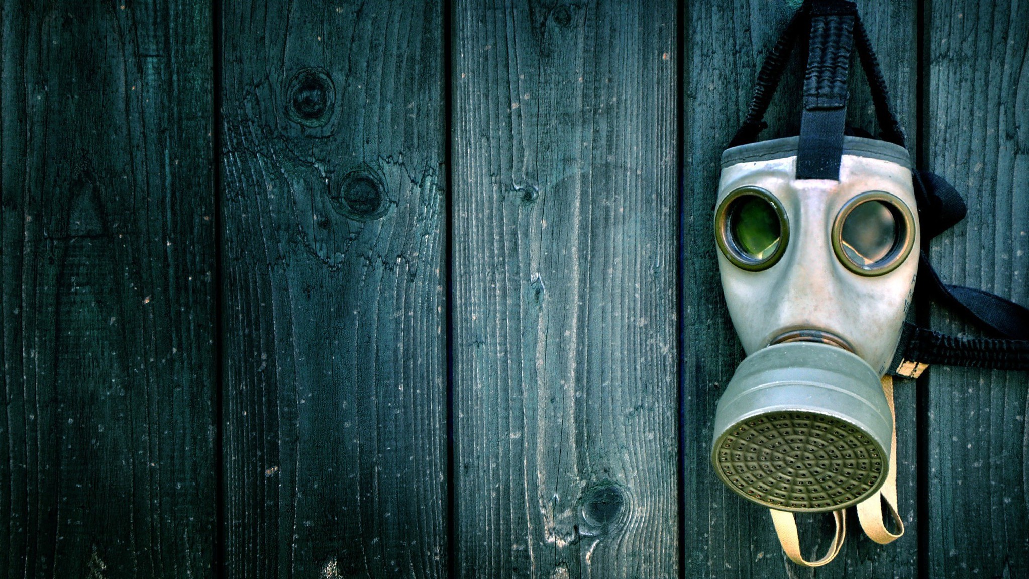Green Blue Wood Gas Masks Wallpaper Allwallpaper In