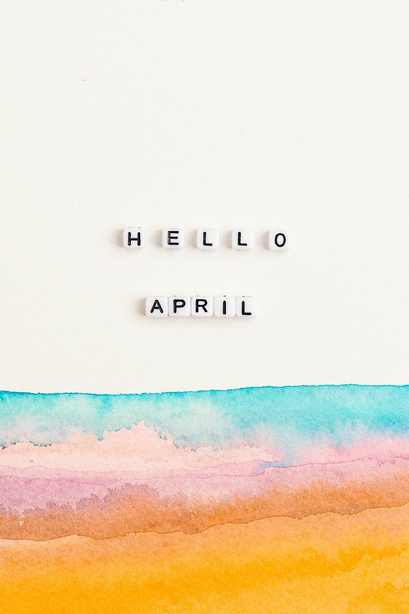 Hello April Beads Text Typography Wallpaper