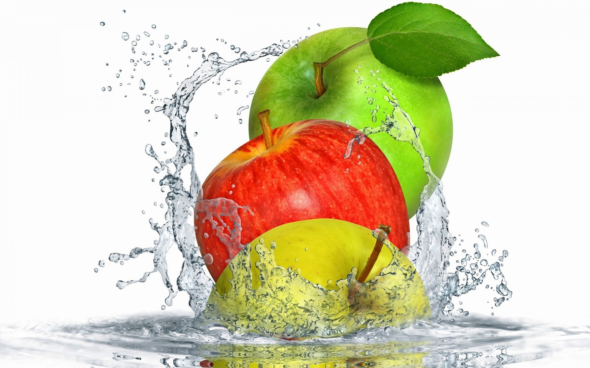 Fresh Apples In Different Water HD Wallpaper
