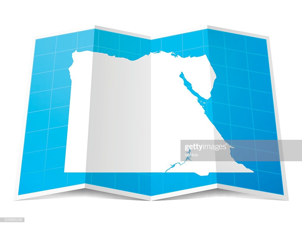 Egypt Map Folded Isolated On White Background Stock Illustration