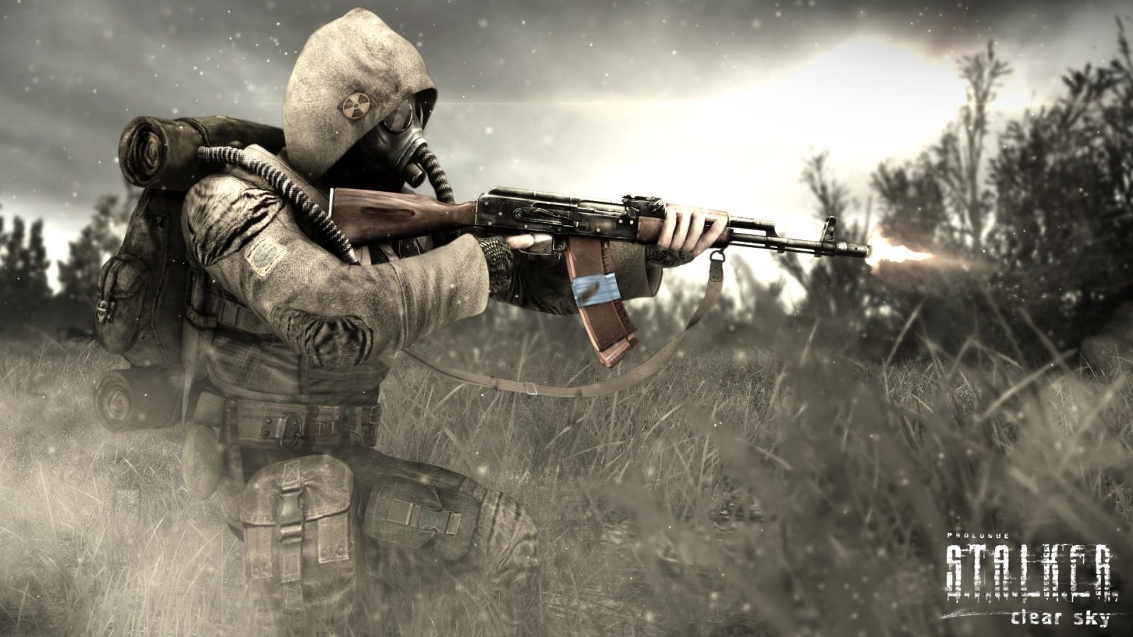 Stalker Clear Sky Soldier Gas Mask And Ak HD Wallpaper