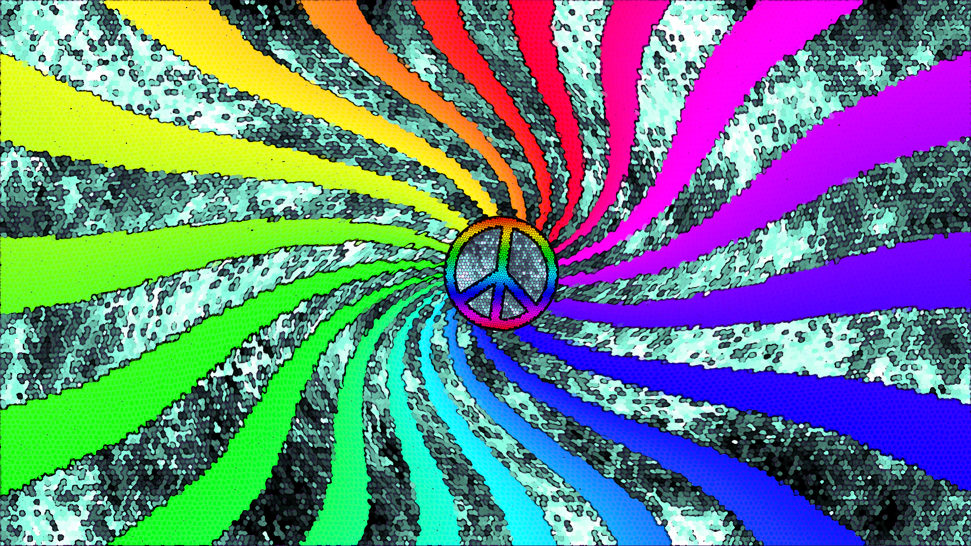 Colorful Peace Signs Wallpaper Full HDq