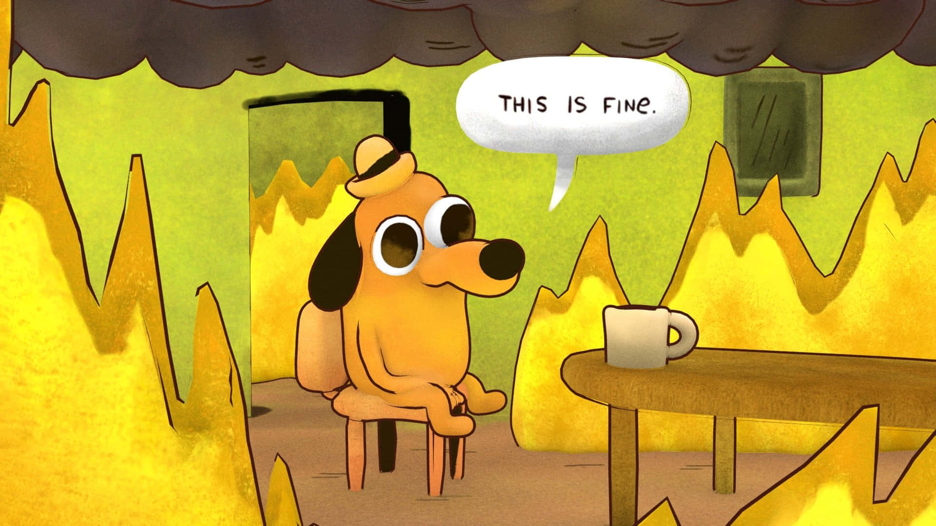 This Is Fine Wallpaper