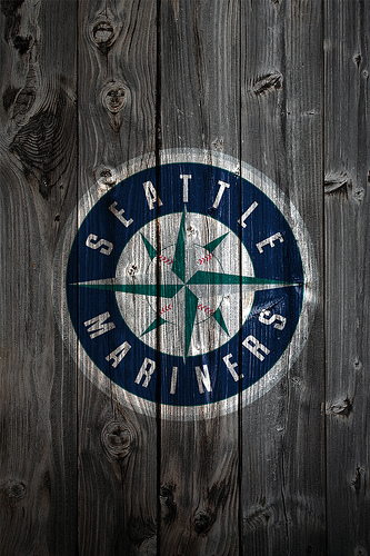 Download Seattle Mariners Baseball Stitch Logo Wallpaper | Wallpapers.com