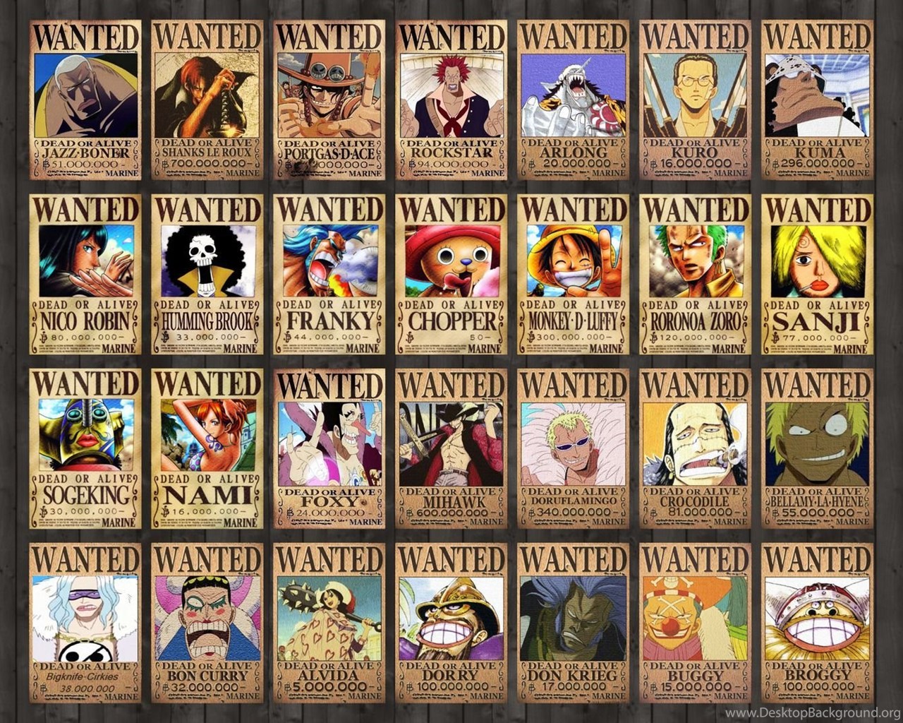 One Piece Wanted Posters Wallpaper Anime Desktop