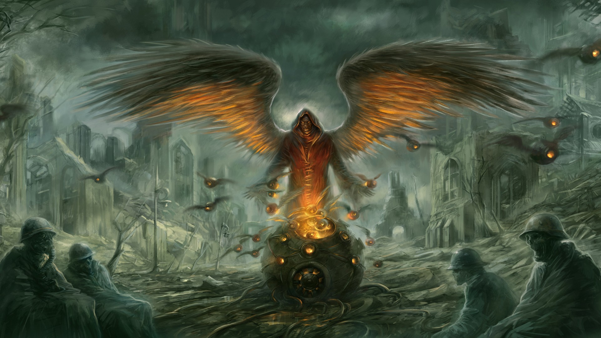 Post Apocalyptic Demon Evil Angel Warrior Soldier Skull Wallpaper