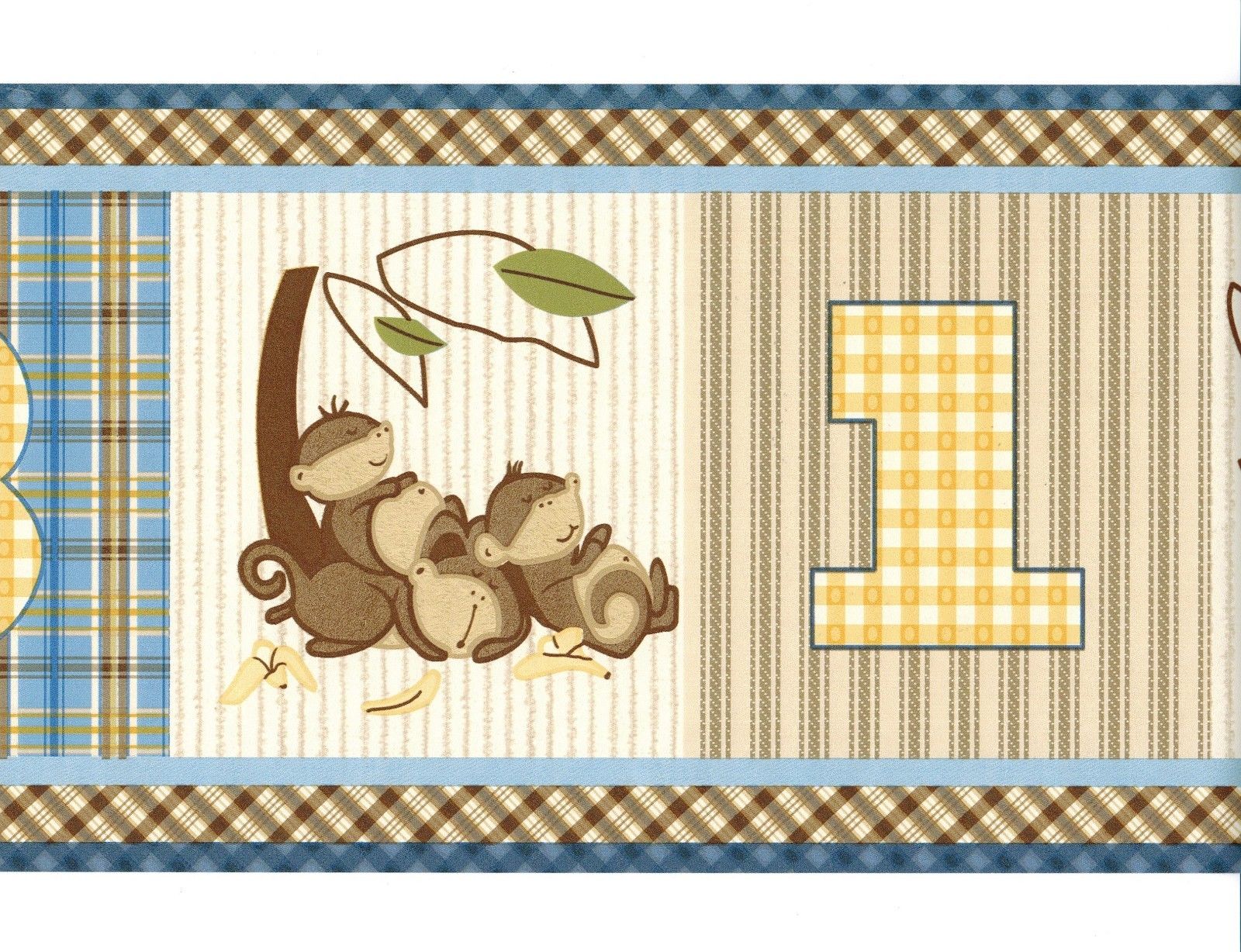 Cocalo Number Monkey Business Baby Nursery Wallpaper Border Room