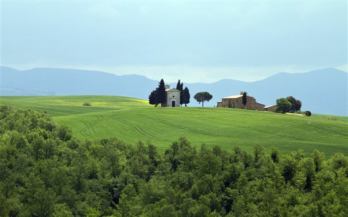 Tuscany Prairie Landscape Theme Wallpaper
