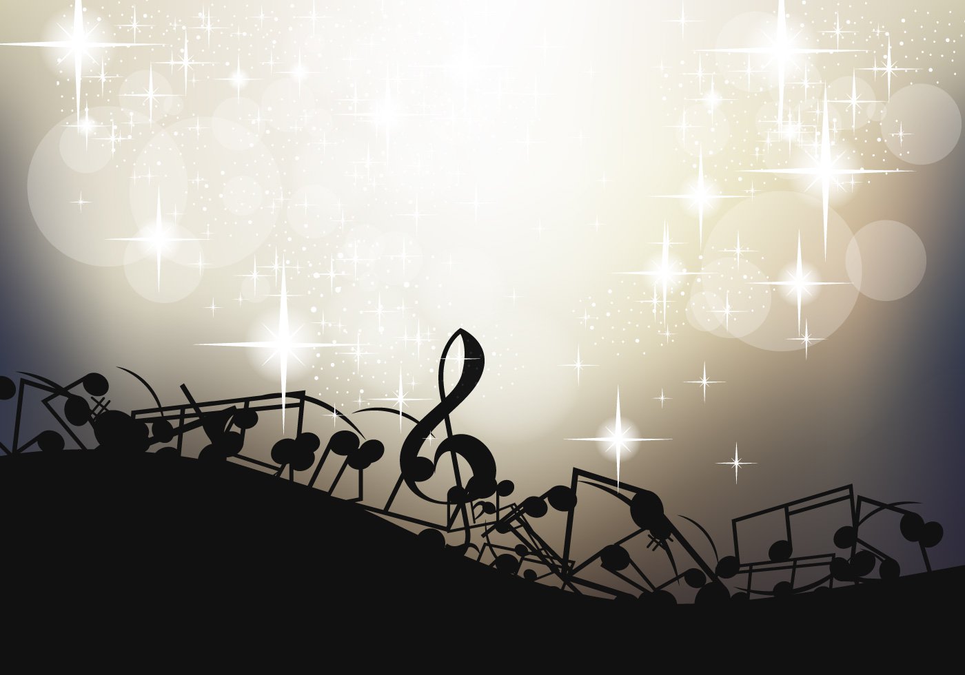 Note Of Music Background Template Vector